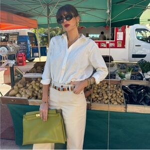 Arket green leather shoulder bag gold hardware NWT